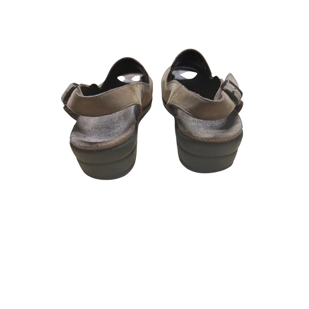 Mephisto Womens Taupe Suede‎ Peep Toe Slingback Wedge Sandals Size 40 US 10